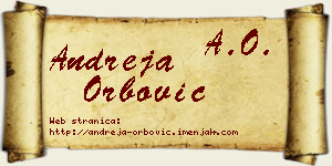 Andreja Orbović vizit kartica